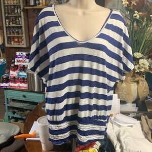 Blue and white stripped top